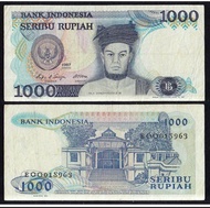 Uang Seribu Rupiah Asli tahun 1987 Koin Uang Kertas Rp 1000 Seri Sisingamangaraja Mahar Koleksi Loga