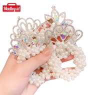 MAdley HairTie Princess Hair Ties for Children and Adults Cute Fashion Pearl Crown RibbonWanita ACC3