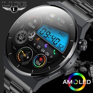 LIGE Original Smart  Watch For Men Screen Always Display Time Bluetooth Call Local Music Sports Waterproof jam tangan lelaki+Box