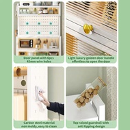 Vhome 5-6 Layers Carbon Steel Microwave Organizer Kitchen Storage Cabinet With Doors and Wheels