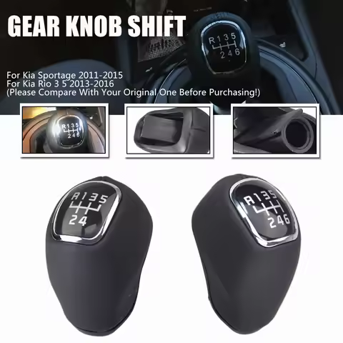 For Kia Sportage 2011-2015 RIO VELOSTER New PU Leather 5/6 Speed Manual Transmission Gear Shift Knob
