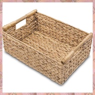 (XVCW) 2 Pcs for Organizing Bathroom Hyacinth Baskets for Storage Wicker Storage Basket with Wooden 