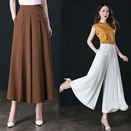 Quần Nữ L-5XL Rộng Quần Legging Rộng Eo Cao Co Giãn Quần Culottes Công Sở Trang Trọng Palazzo Quần D