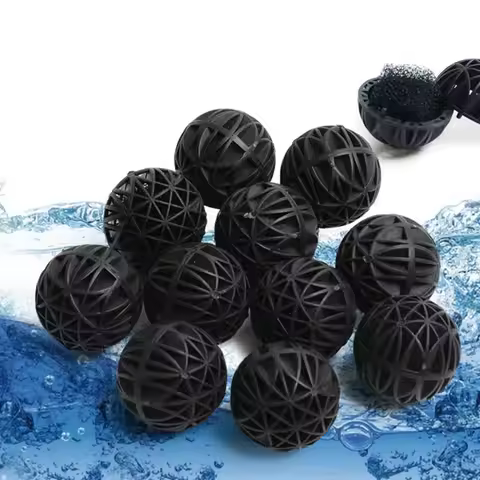 10/20/40/50/100Pcs Aquarium Filter Media Bio Balls Portable Wet Dry Cotton For Air Pump Canister Cle