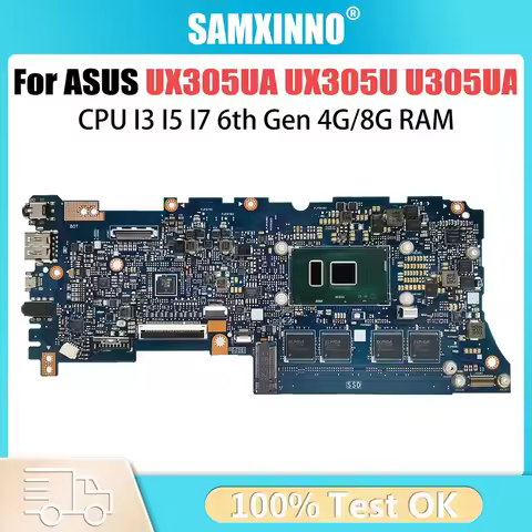 UX305UA Mainboard For Asus ZenBook UX305U UX305UA U305U Laptop Motherboard With CPU i3 i5 i7 6th Gen