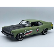 1/18 GMP Chevrolet Nova Flying Tigers P40 Same Style Shark Mouth Tough Guy Army Green, Classic Coati