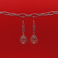 MrR手作不鏽鋼圈S925銀鉤蜘蛛網吊墜吊掛式耳環一對