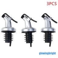 [glowingbright 0616] 3pcs Stainless Steel Wine Bottle Stopper Liquor Bottle Pourer Stopper Dispenser