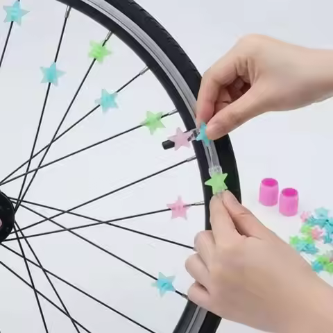 36pcs Glow in The Dark Kid Bike Spoke Beads Reflective Weather‑resistant Star Wheel Nipples Glowable