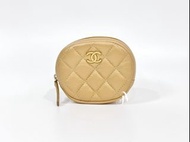 Chanel淡金色金釦圓形零錢包 (JA0362 )