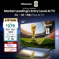 Hisense E6Q 43 inch 4K UHD Plus AI TV | Dolby Vision & Audio | DTS VirtualX | MEMC