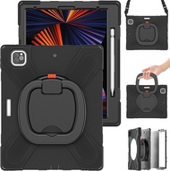 MD Heavy Duty เคสสำหรับไอแพด Pro 12.9นิ้ว M2 6th Generation A2764 2022กันกระแทกมือจับหมุนได้พับ/ไหล่