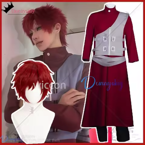 Anime Cosplay Sabaku No Gaara Costume Ninja Hokage Kazekage Clothing Wigs For Adult Coat Vest Pants 