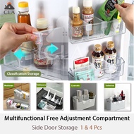 [1-4pcs] Split Piece Compartment Clip Refrigerator Partition Plate Storage Inner Door Multifunctional Free Adjustment Snap-On