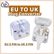 (1 PCS) EU To UK Power Converter Travel Socket FUSED EURO 2 Pin Plug To UK 3 Pin Plug Open Cap Top A