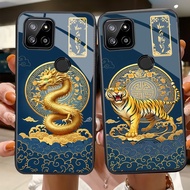 Case for REALME C12, C15, C25, C25S, C21Y, C25Y tempered glass back, 12 zodiac animal print CNY 2026