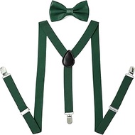 Set of 2 Braces and Bow Ties for Men and Women, 2.5 cm Wide Braces Men in Y-Shape, Elastic and Adjus