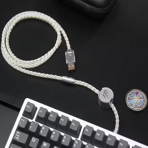 Single Crystal Copper 8-strand Braid Mechanical Keyboard Cable Magnetic Axis Mechanical Keyboard Cab