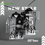 Balck-grey Jersey Viral Ootd Baju Batch 08 Jersey Custom Nama Dragon Malaysia Flame Design Thailand 