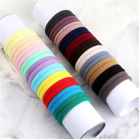 51 Colors Basic Elastic Hair Band for Girls 20/30/50PCS 4cm Simple Solid Color Headband Women Hair A