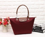 Gift women bag Authentic Longchamp Women bags Le Pliage Original Dumpling bag Large Long handle Nylon Shoulder Bag folded Shopping Bag 1899089009 Wine Red color made in France