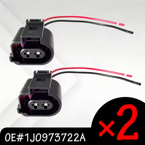 2Pcs 2-Pin Headlight Washer Pump Connector Waterproof Plug For VW Passat Tiguan Polo Golf Transporte