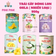 [ 950G CAN ] OHLA CAN FRESH FRUITS MANGO BALLS / PEACH / GUAVA PILLS / custard apple / RIM IN PINK P