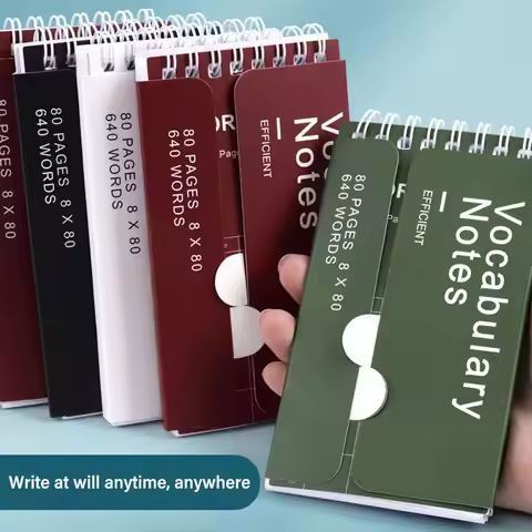 Portable Mini Notebook Pocket Vocabulary Word Book Spiral Notebook Languages Learning Word Check Boo