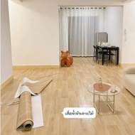 connectshop686 เสื่อน้ำมันหนาหนา 1.6 มม เสื่อน้ำมันปูพื้น เสื่อน้ำมันพีวีซี หน้าทราย ลายไม้ กว้าง 2 