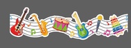 AnyDesign 32.8 Ft Music Instruments Bulletin Board Border Musical Notes Border Trim Self Adhesive Gu