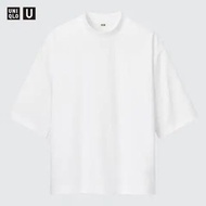［二手］三件合售 UNIQLO AIRism 空氣神T／棉質寬版中高領T恤(五分袖) 白S
