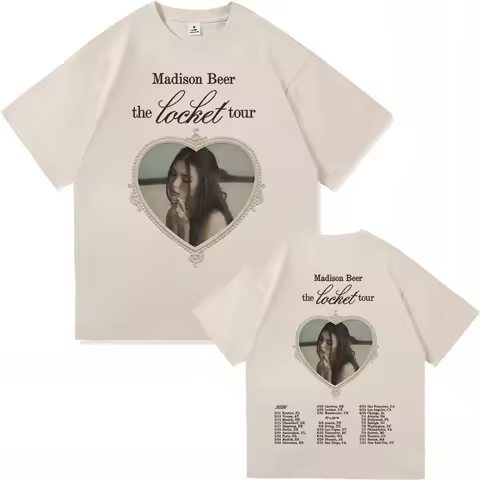 Madison Beer The Locket Tour 2026 Tee Shirt Fashion Men/women Clothing Harajuku High Quality Tops Co