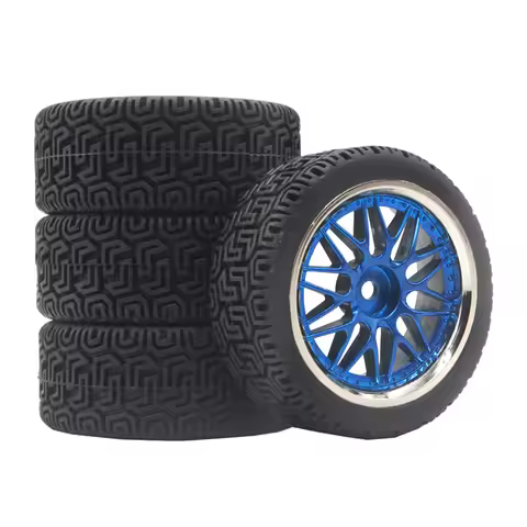 4pcs 70mm Nylon Wheel Rubber Tire For 1/10 On Road Rally RC Car TAMIAY TT02 TT01 XV02 HSP 94123 Kyos