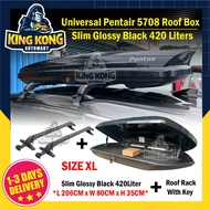 Pentair Roofbox PT5708 Slim Glossy Roof box Storage With Roof Rack ( XL SIZE 420 Litres) Alza Wish Livina Almera Exora