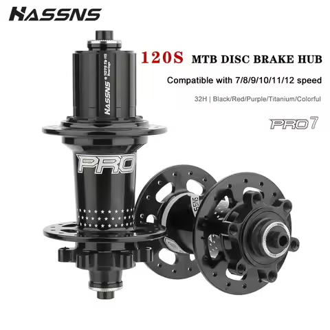 HASSNS PRO7 Mountain Bike Freehub 32H Cube 120Sound 6 Pawls Hub Freehub for SHIMANO HG Bike Hub Mtb 