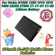 800mAh BL-5CB Mobile Phone Batteries For Nokia N1000 1280 1616 1010 1800 2220S 2700C C1 C1-01 C1-02 