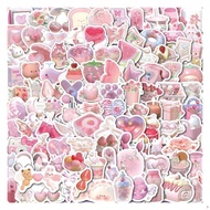 100 / 50 stickers Cute Pink 3D Small Colorful Graffiti Items - Pink 3D .