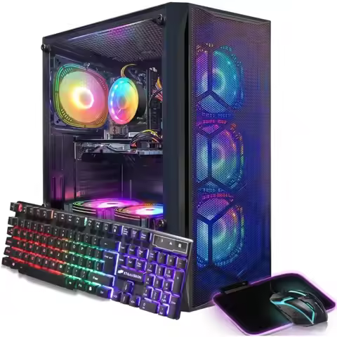 Radeon RX 580 8G GDDR5, Intel Core I7 Up To 3.9G, 16G RAM, 1T SSD, 600M WiFi, BT 5.0, RGB Fan X6, Wi