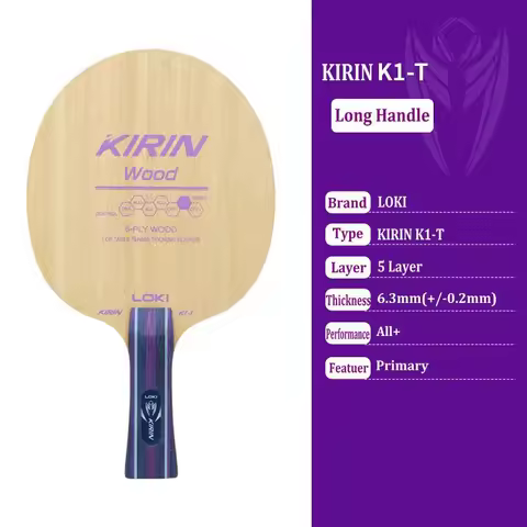 Loki Table Tennis Blade Kirin K3/ K1-T Long Handle Ping Pong Rackets Kirin Series Blade FL Pure Wood