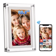 Digital Picture Frame WiFi, Frameo 10.1 Inch Acrylic Digital Photo Frame, IPS LCD Touch Screen, Auto