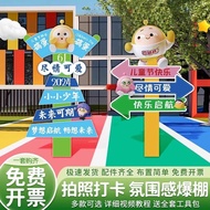 Flea Market Stall Standing Sign Decoration Decoration Props Small School Kindergarten Charity Sale M