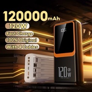 Powerbank 120000mAh 150000mah  120W Super Fast Charge With 4 Cable Power Bank LED Display Big Batter