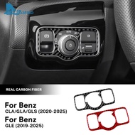 For Mercedes-Benz CLA GLA GLS GLE Headlight Switch Button Trim Carbon Fiber Interior Modification Au