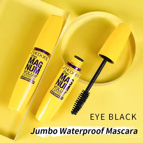 SHEDOES Yellow Mascara Waterproof Lengthening Curling Volumizing Natural Long-Lasting Smudge-Proof E