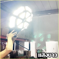 โคมไฟถนนโซล่าเซลล์ LED 500W แสงขาว/วอร์ม พร้อมแบตเตอรี่ 400000mAh และปลั๊ก 3 พิน สำหรับใช้งานกลางแจ้