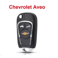 กุญแจพับ Chevrolet Aveo แบบ 2 ปุ่ม พร้อมโลโก้ด้านหน้าและด้านหลัง