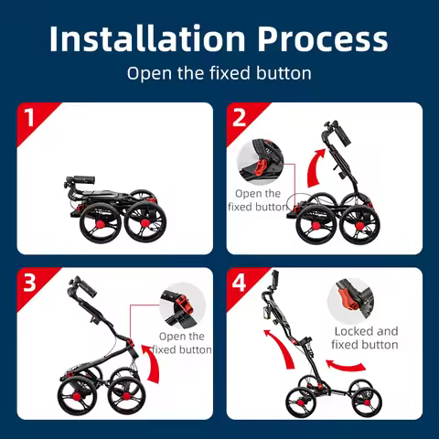 China Golf cartHot Selling 2 3 4 Wheels Push Golf Trolley Foldable Wholesale Hand Pull Golf Cart Tro