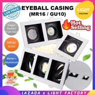 Eyeball Fitting GU10 MR16 Recessed Casing Round / Square Eyeball Frame Single Double Triple Black/White LED Bulb Mentol