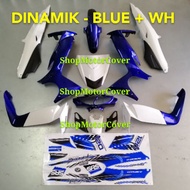 MODENAS DINAMIK 120CC BODY COVER SET BIRU PUTIH WITH STICKER COVERSET MODENAS DINAMIK 120 BLUE WHITE