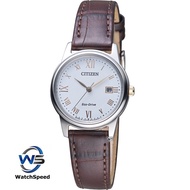 Citizen EW2314-15A Analog Eco-Drive White Dial Brown Leather Ladies / Womens Watch